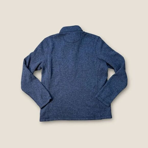 Men’s Woolrich Sweater 1/4 Zip Mock Neck Fleece Lined Medium Blue - Picture 2 of 4